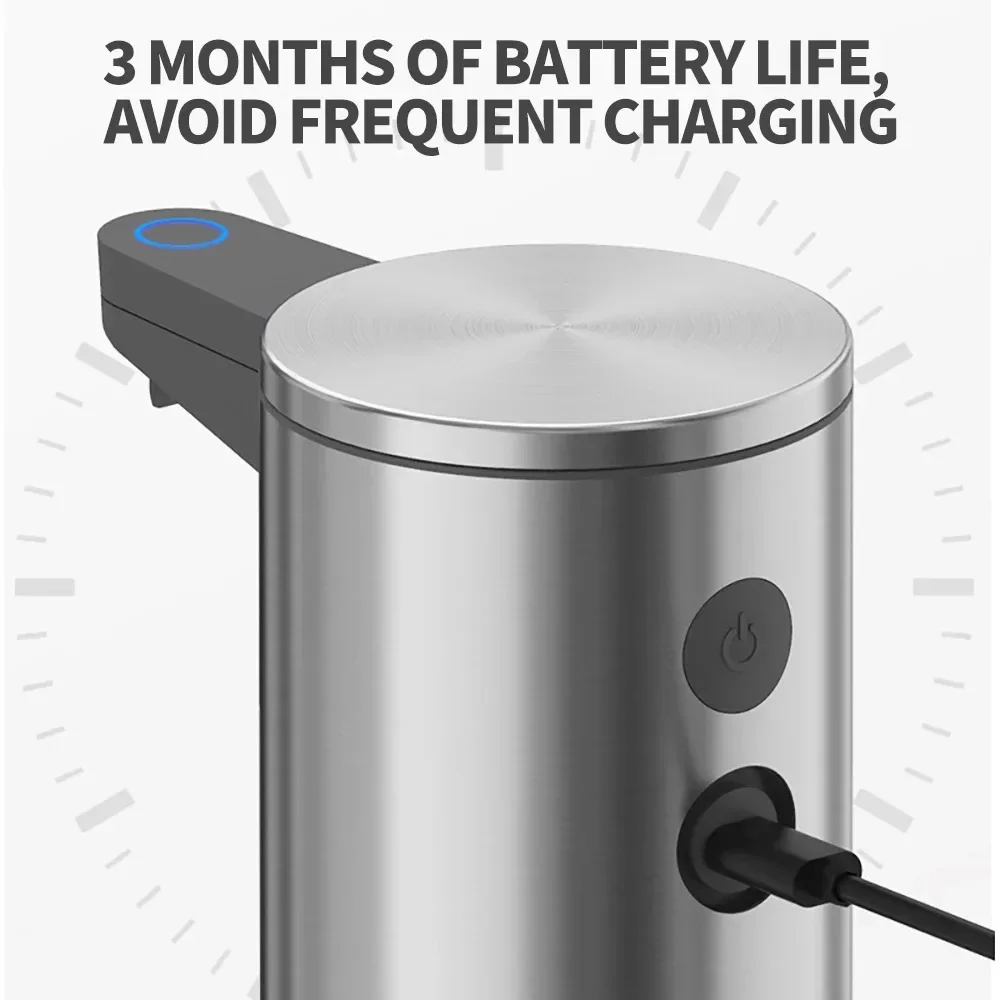 موزع صابون ذكي بالاستشعار التلقائي ، الفولاذ المقاوم للصدأ ، لغسيل الهواتف المحمولة ، بدون تلامس ، المنزل ، المطبخ ، مثبت على الحائط