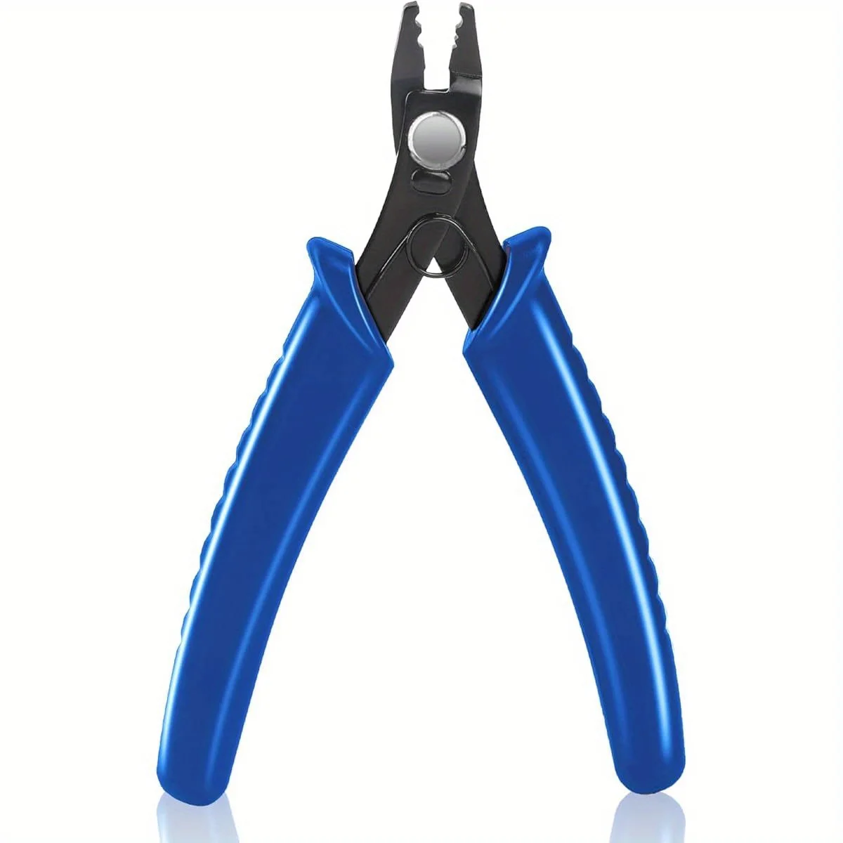Mini Spring Loaded Bead Crimping and Split Ring Pliers Toothless Jewelry Tool for Wire Cutting DIY Crafts Ergonomic Grip