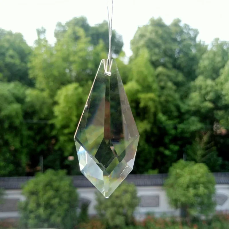 75MM Clear Laser Arrowhead Faceted Prism Glass Crystals for Hanging Lamps Curtain Chandelier Hanging Parts Sun Catcher Supplies