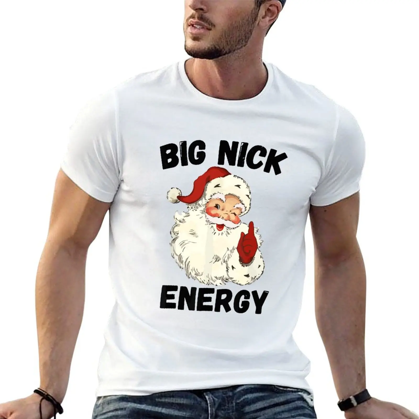 Big Nick Energy Santa T-Shirt Work Wear Lightweight Tee