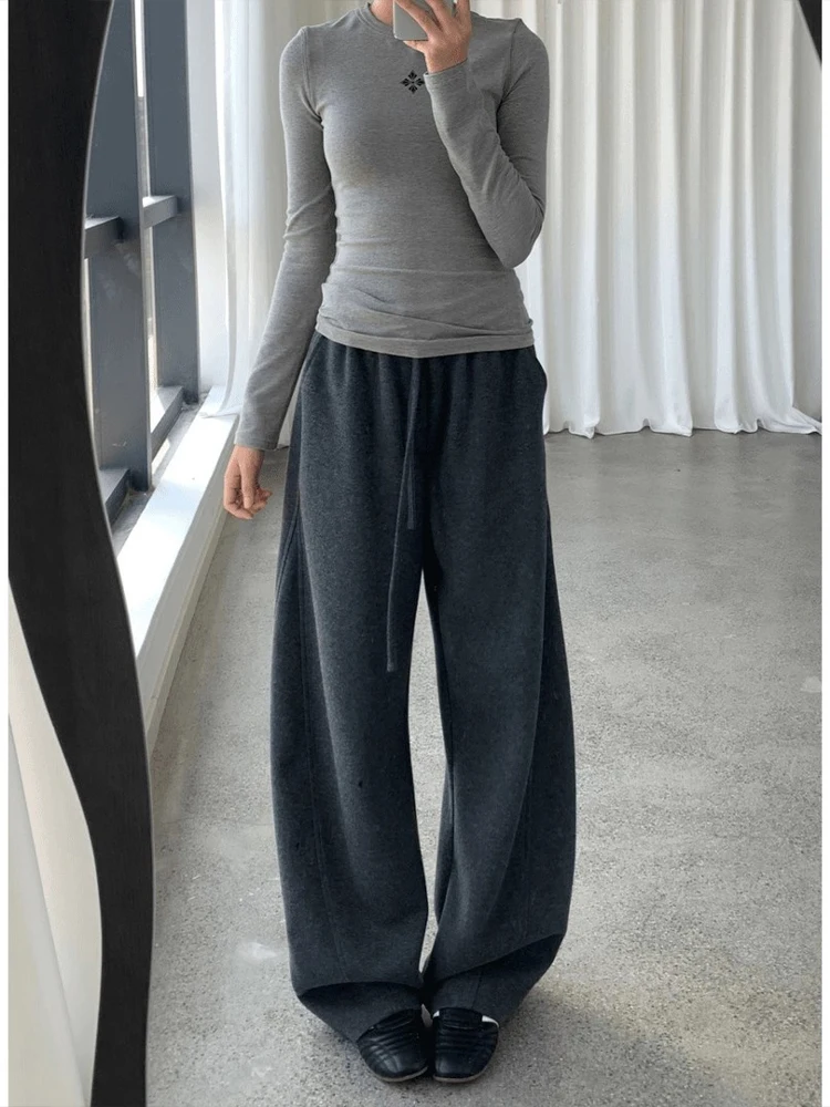 

Cleanfit k ey American Sle Heavyweight Men's Sweatpants Cotton Spin Brued Loose Straight Casual Pants Autumn Wear