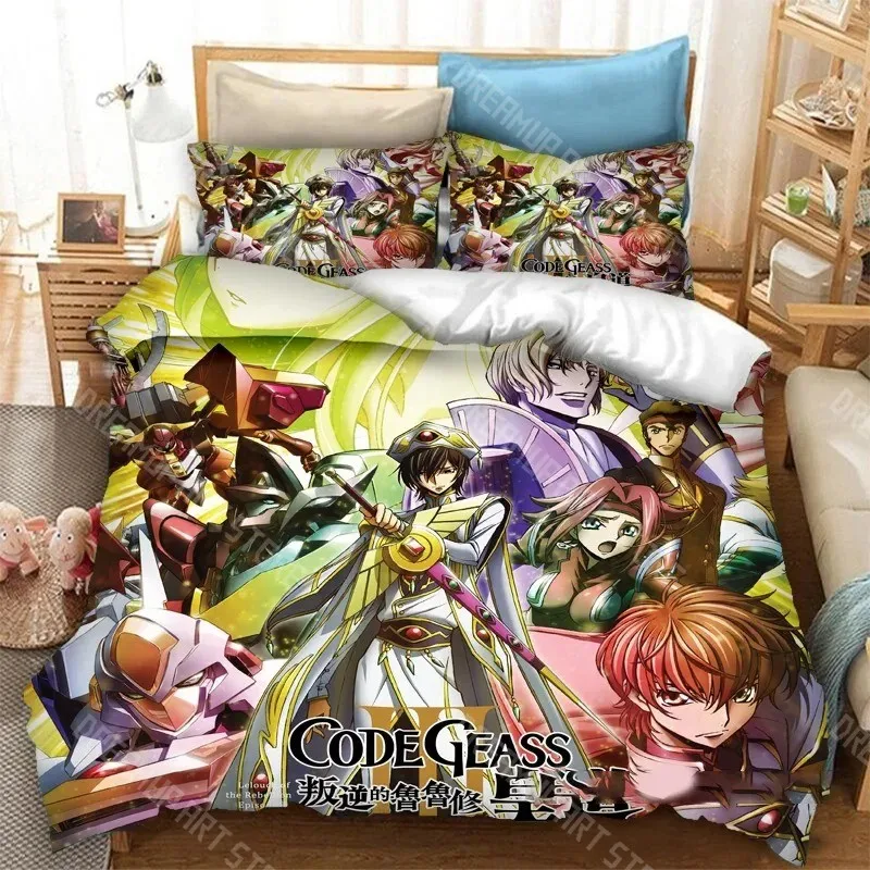 3D Printed Code Geass Anime Lelouch C.C. Bedding Set Boys Girls Duvet Cover Pillowcase Twin Queen King Full Single Double Sizes