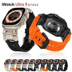 TPU Sport Strap For Apple Watch 9 45mm Ultra 2 49MM 44mm 42mm Titanium Color Silicone watch band for iWatch9 8 SE 7 6 4 5 3 2 1