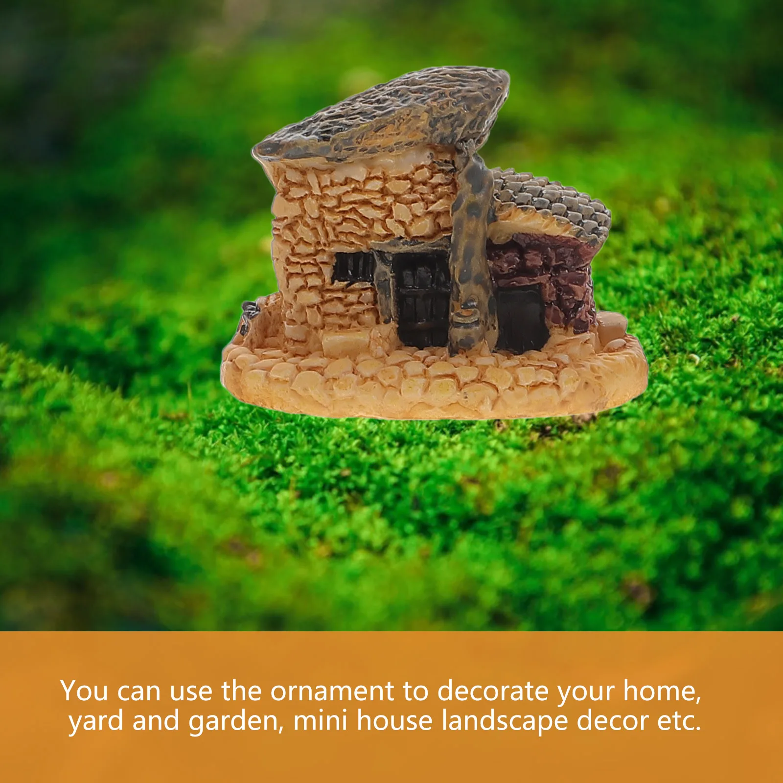 

8pcs Mini Resin House naments Small Decorative Accessories Yellow Gray Garden Crafts Tiny House Decor