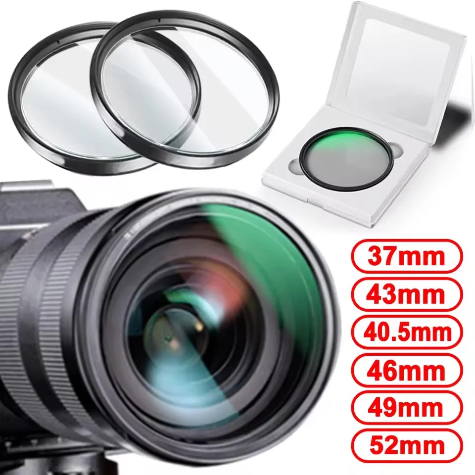 Filtro de lente UV de 37mm, 40,5mm, 43mm, 46mm, 49mm, 52mm, 37-52mm, filtro de lente de cámara ultradelgado, Protector de lente para Nikon, Sony, Canon, Fujifilm