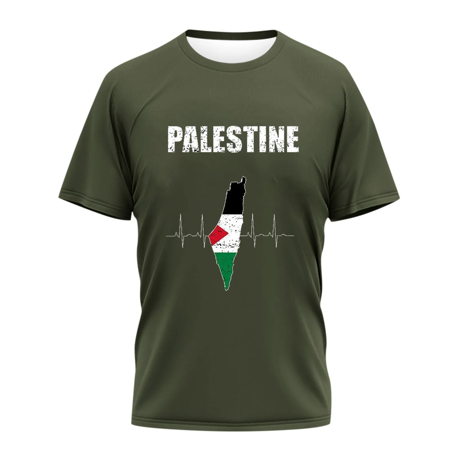 Mens Palestine T Shirts Short Sleeve Printed Round Neck Cool Top Casual Sweatshirt  Palestinian Dna Tee Tops Clothing For Men