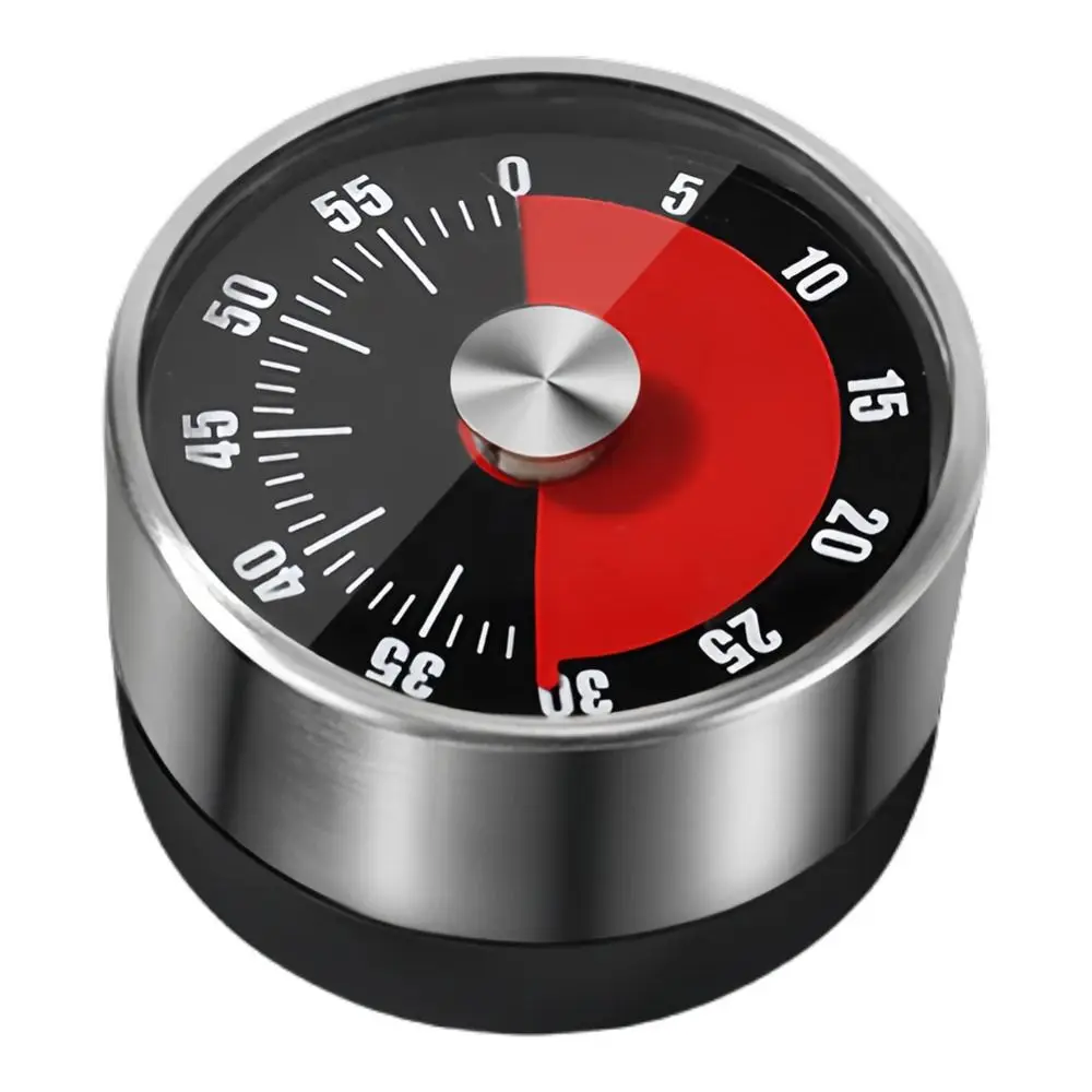 Magnetic Backing Mechanical Timer 60 Minute Duration Loud Alarm Kitchen Cooking Timer Stainless Steel Case Cooking Timer Clock