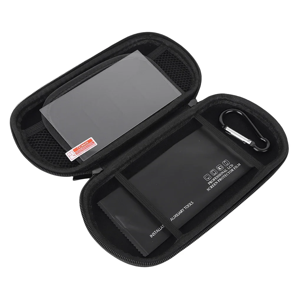 For Trimui Smart Pro Game Console EVA Hard Carrying Case with Tempered Glass Film EVA Protective Case Waterproof Storage Bag