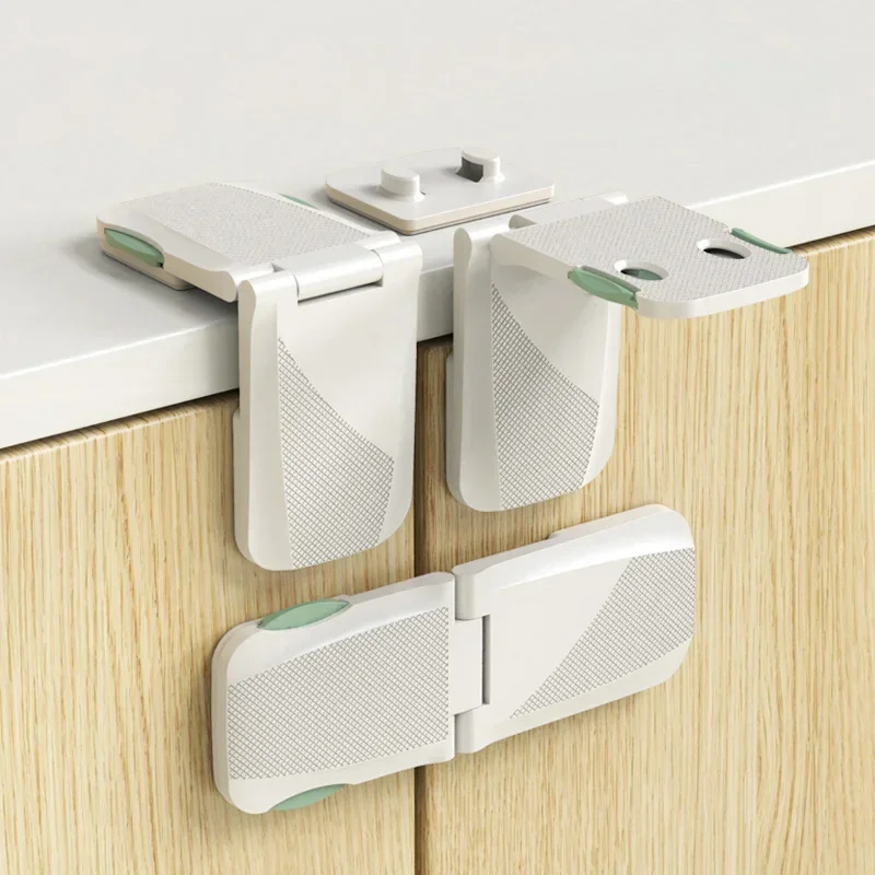 vvocci Baby Safety Door Locks Kids Protector Protection Multi-Function Plastic Buckle White Drawer Lock Double Use Right Angle