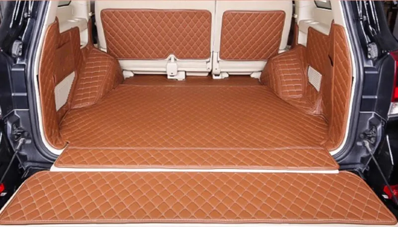 

Full set car trunk mats + back door mat for Toyota Land Cruiser 200 2021-2010 5 seats boot carpets cargo liner cover for LC200