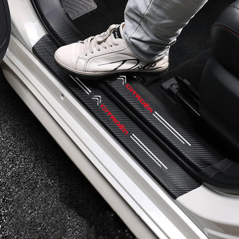 60X7CM Carbon Fiber Car Door Threshold Protective Sticker For Citroen C4 C3 C5 C1 C2 C8 Berlingo Picasso Saxo Jumpy C-Elysee