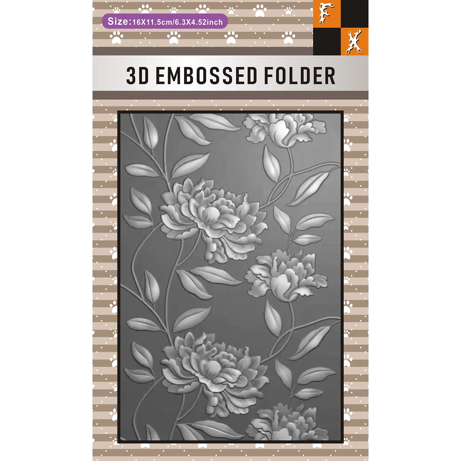 مجلد منقوش ثلاثي الأبعاد بتصميم زهرة منقوش رائع، يستخدم لطباعة بطاقات العمل وسجل القصاصات - بلاستيك متين، سهل الاستخدام