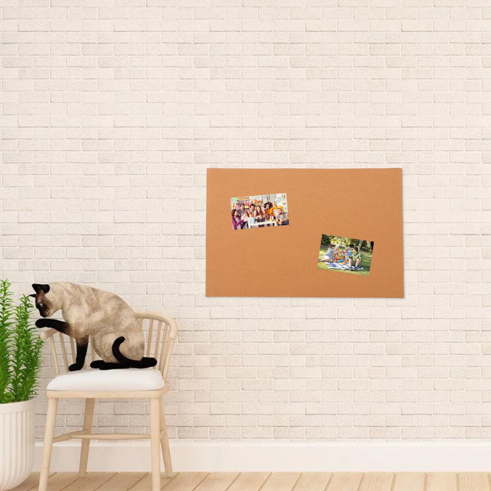 Grande quadro de avisos de cortiça com superfície de escrita, quadro de pinos resistente para escritório, casa, cozinha, design rústico de moldura de pinho