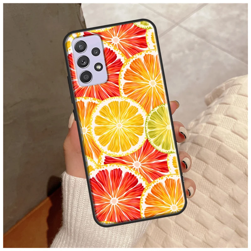 Summer Fruit Orange Case For Samsung Galaxy A14 A34 A54 A12 A22 A32 A42 A52 A13 A23 A33 A53 A50 A51 A71 Cover