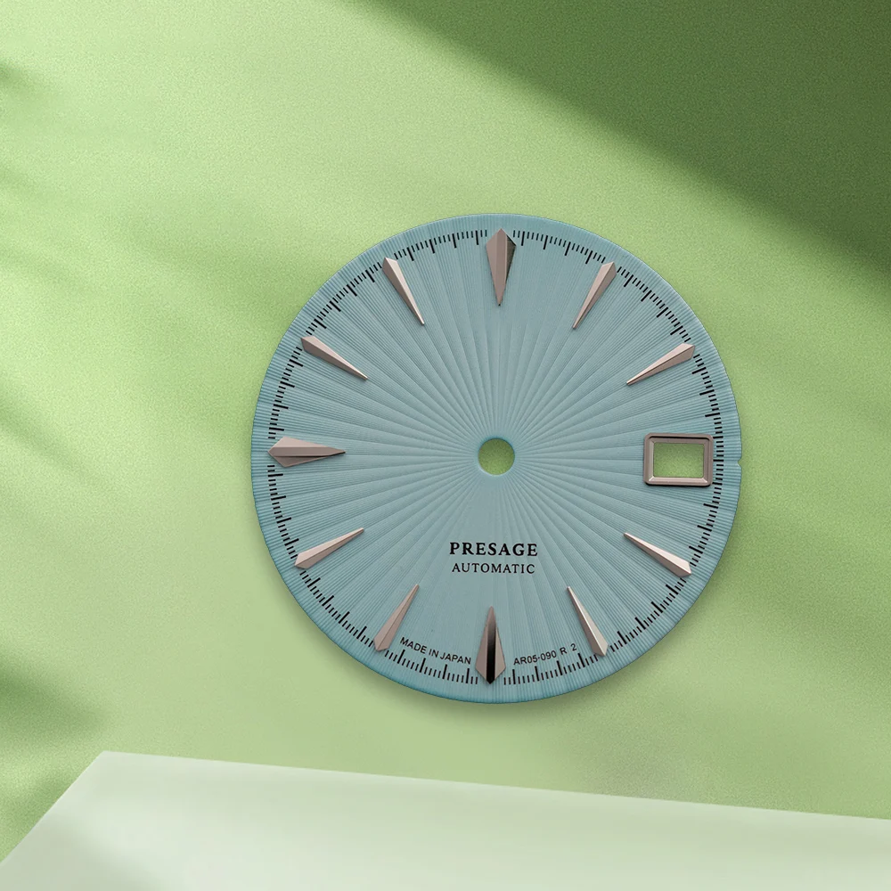 Orologio in argento con quadrante cocktail nero NH35 con logo S da 28,5 mm, senza lancette, adatto per accessori per la modifica dell'orologio con movimento NH36