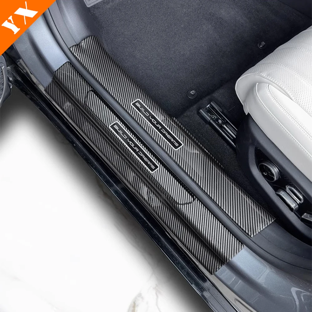 For BYD Song L 2024-2025 Exterior Accessories Auto Plastic Carbon Interior Door Sill Scuff Plate Welcome Pedal Cover Sticker