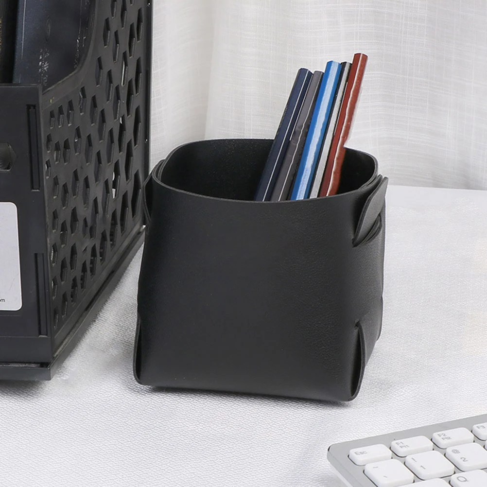 

3Pcs PU Desktop Organizer Basket Small Storage Container for Cosmetics Phone Keys Household Sundry Holder Cosmetics Storage Box