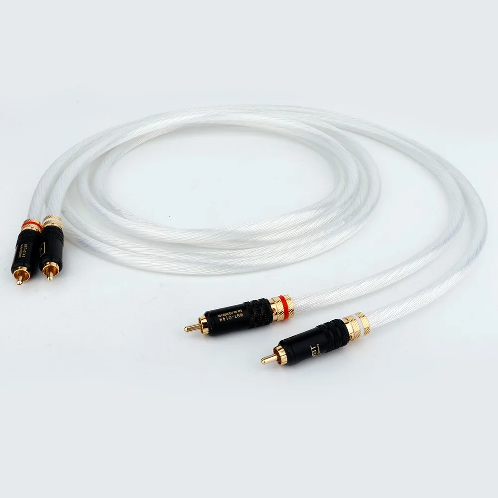X420 Preffair 5N OCC ชุบเงิน 24 K Gold ปลั๊ก RCA 2RCA TO 2RCA Audiophiles สายสัญญาณเสียงสําหรับโฮมเธียเตอร์ DVD TV เครื่องขยายเสียง
