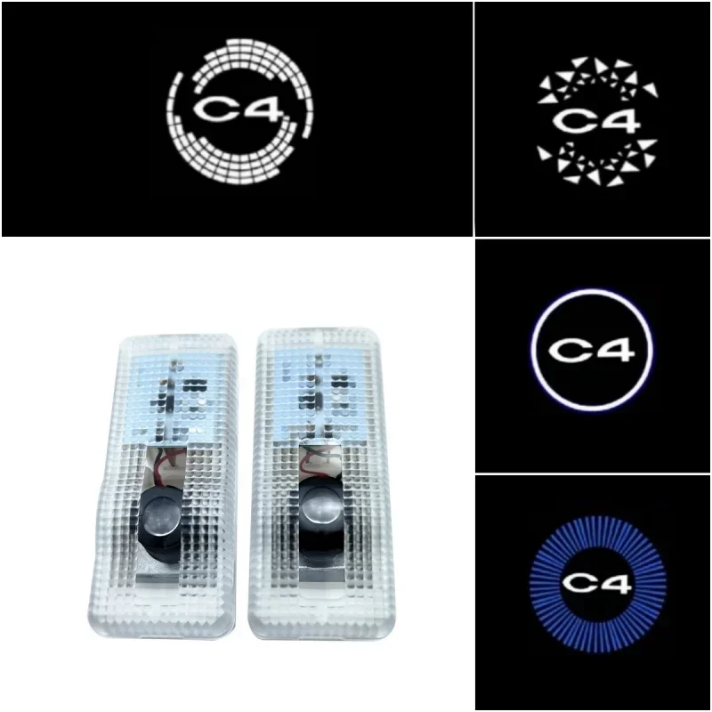 Welcome Lamp Car Door Light Ghost Projector Badge Lamp Accessories For Citroen C4 2004-2024 C4L 2006-2015 C4 Picasso 2006-2024