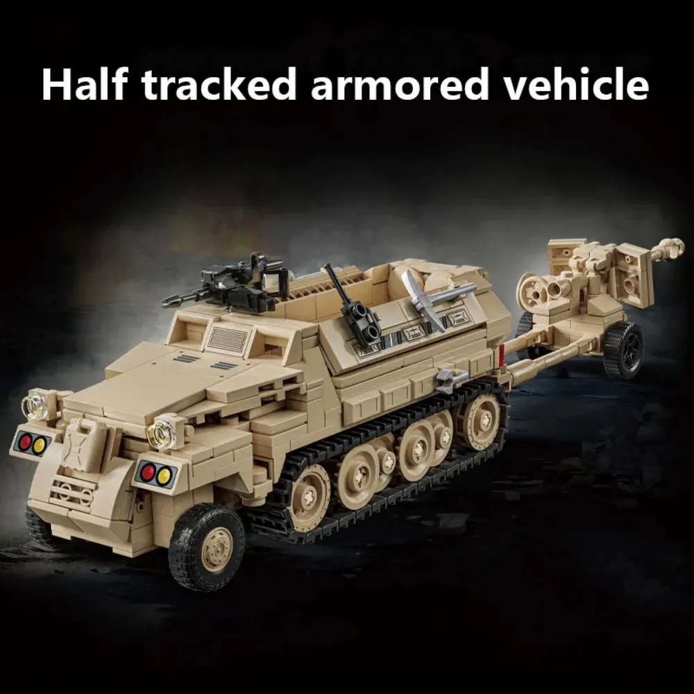 

562pcs Unique Maus Half-Track Armored Vehicle Building Blocks - Massive WWII German Tank Model Kit for Adults Display