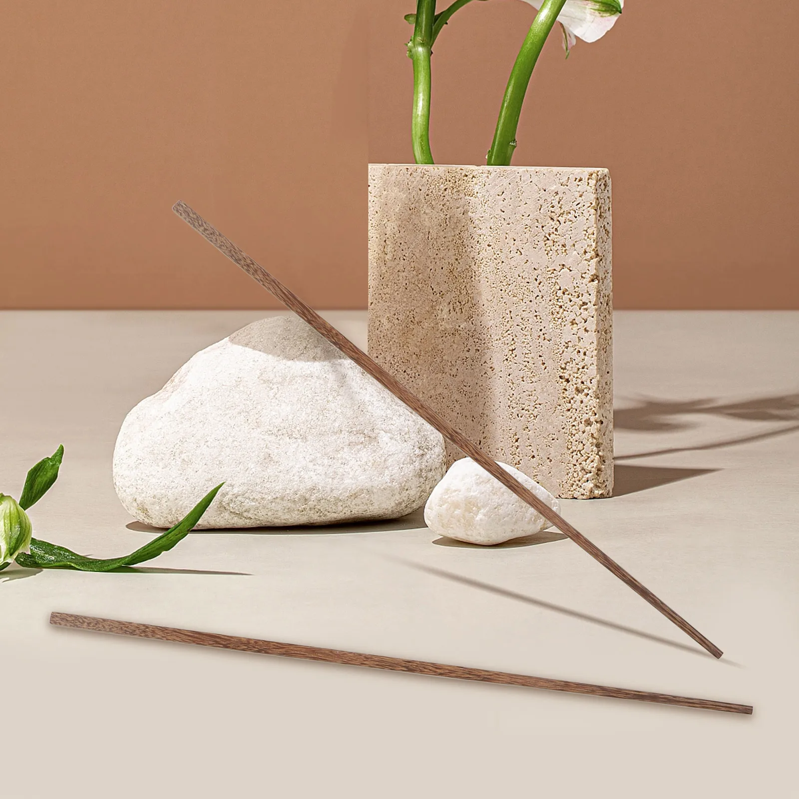 

6pcs Wooden Cooking Chopsticks 42Cm Long Heat Resistant Non-Slip For Hot Pot Frying Ramen Noodles Japanese Saibashi Kitchen