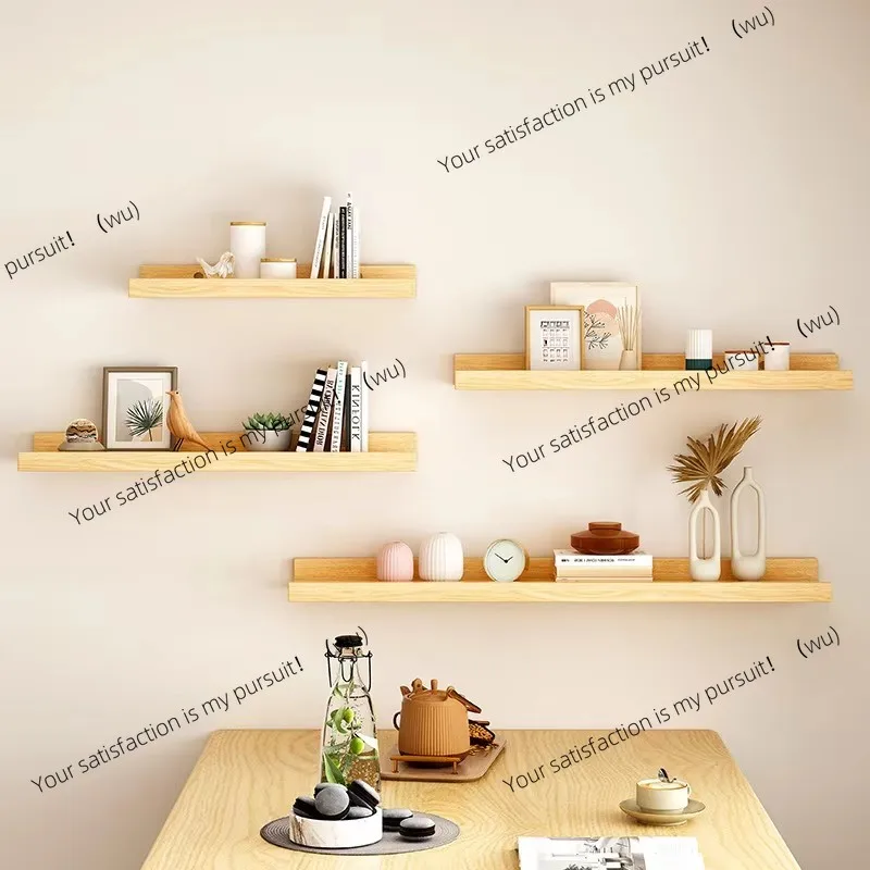 Wooden suspended wall-mounted U-shaped shelves, display racks, suitable for living rooms, bathrooms, kitchens, etc