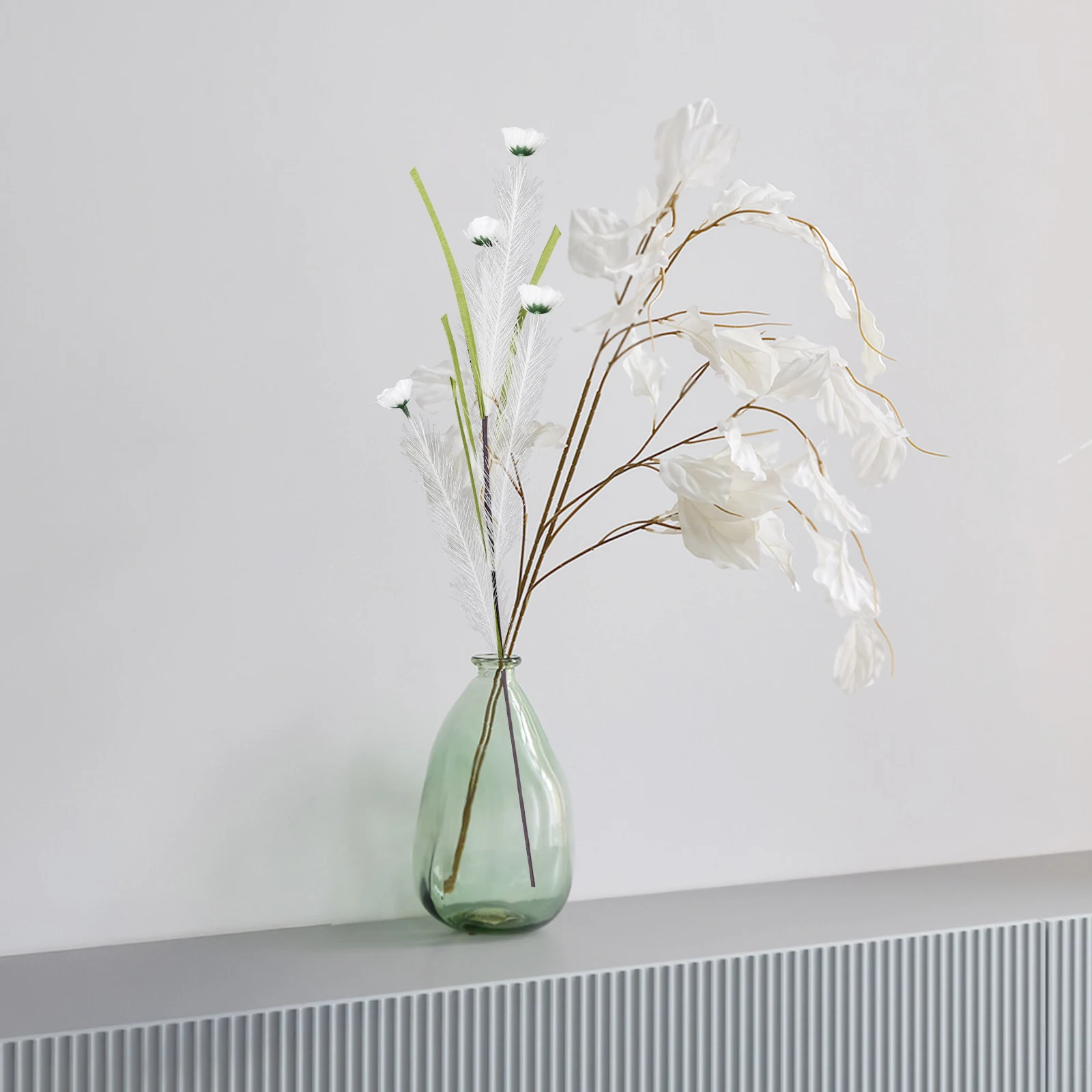 

5Pcs Artificial Reed Flower Stems Lifelike Faux Flower Branches Indoor Farmhouse Decor Tall Fake Flowers for Living Room Bedroom