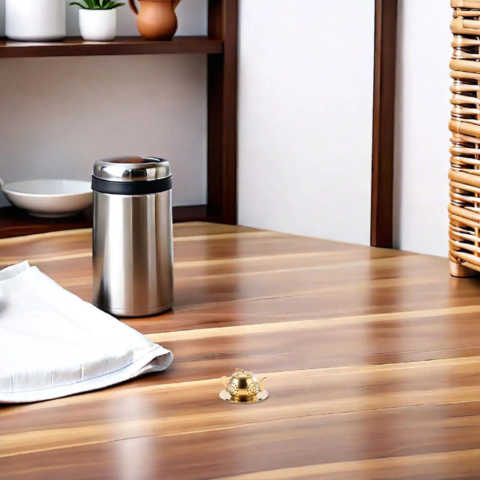 2Pcs Stainless Steel Tea Strainer Mini Teapot Shape Loose Leaf Infuser Drip Tray Reusable Tea Diffuser for Mug