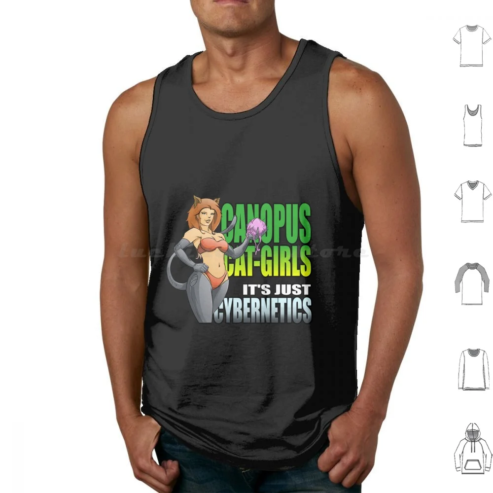 Canopus Cat-Girls Tank Tops Print Cotton Canopus Cat Girls Cybernetics Battletech Pinups