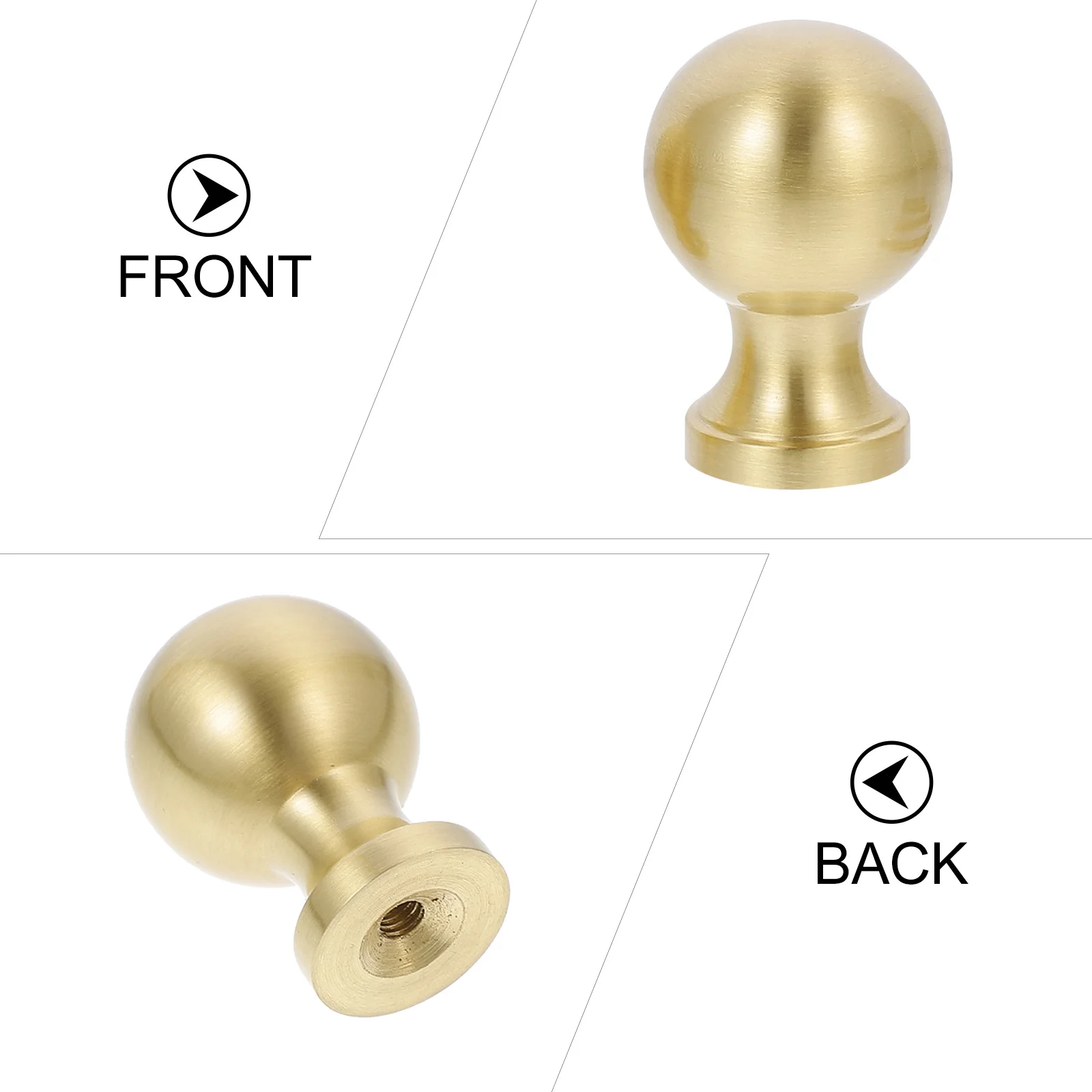 

2Pcs Golden Round Single Hole Cabinet Handles Drawer Pull Knobs for Wardrobe Dresser Cupboard Decorative Pulls