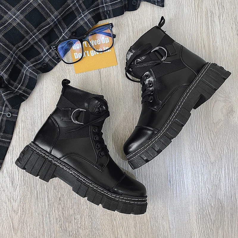 New Casual Doc Martens high boots botas vaquera para hombre de cuero effet militaire new rock work shoes men shoes army boots