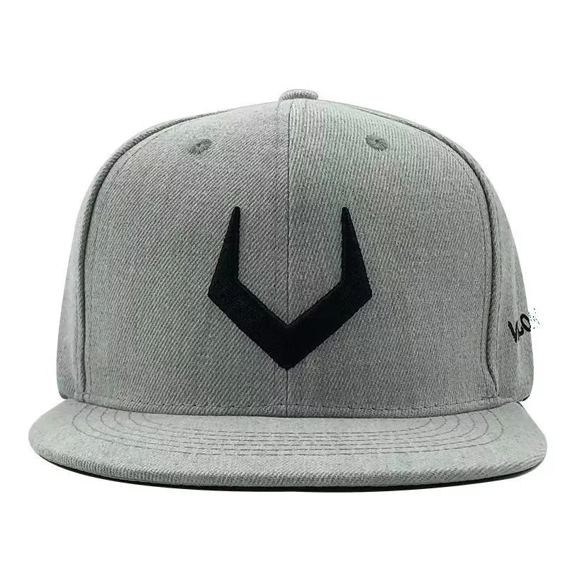 High quality Unisex Simple grey V 3D pierced Embroidery Bill Hip-Hop Hats Outdoor Adjustable Casual Baseball Caps Sunscreen Hat - view 5