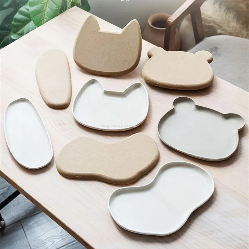 Special-shaped Plate Mold Clay Blank Embossed Density Board Model Ceramic Cartoon Animal Mold Clay Plate Molding Pottery Tool