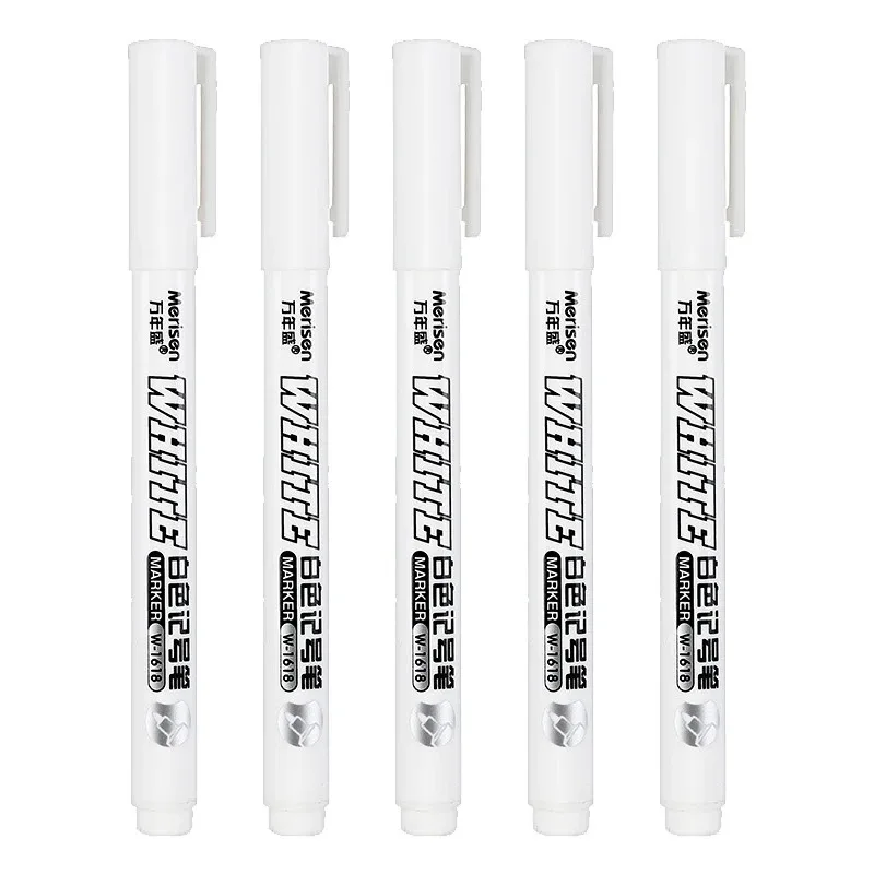 1/2/3/4/5 Stück weiße Markierungsstifte, 2,0 mm, ölig, wasserfest, weiß, DIY-Graffiti-Skizziermarker, Schreibwaren, Schreibbedarf, Schulbedarf