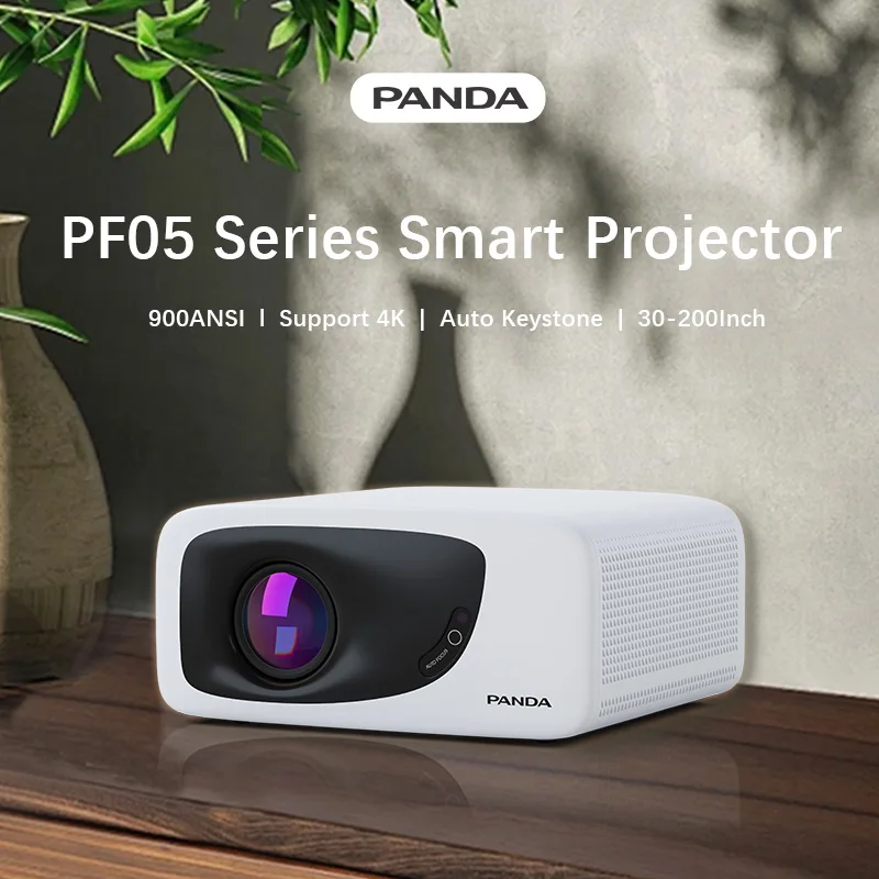 

PANDA Projector Support 4K 900 ANSI Android 13.0 Auto Focus/Keystone Native WiFi 6 PF05 Proyector 1920*1080P Smart Outdoor Movie