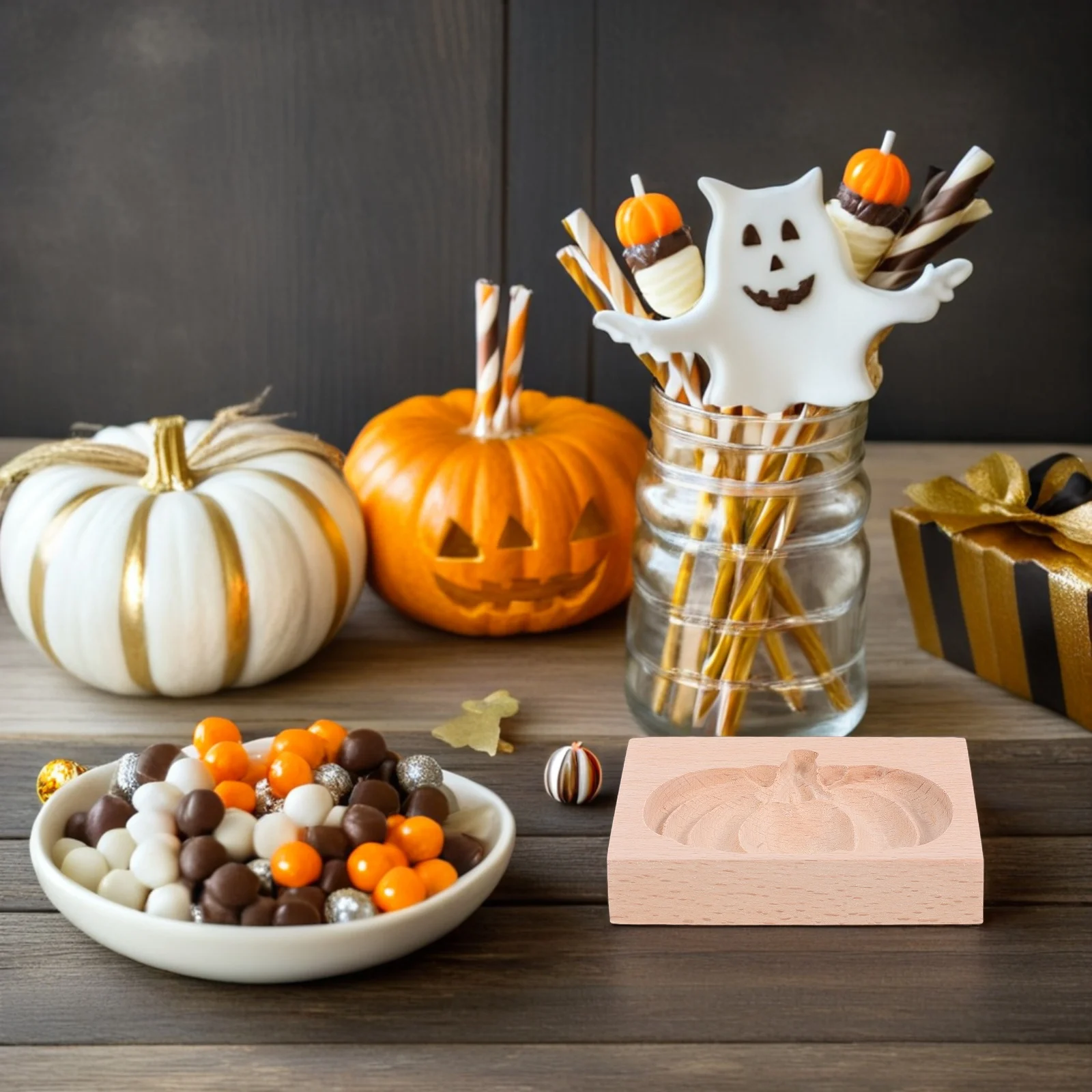 

Pumpkin Cookie Mold 3d Wooden Baking Halloween Biscuit Cutter Molds Gingerbread Cookies