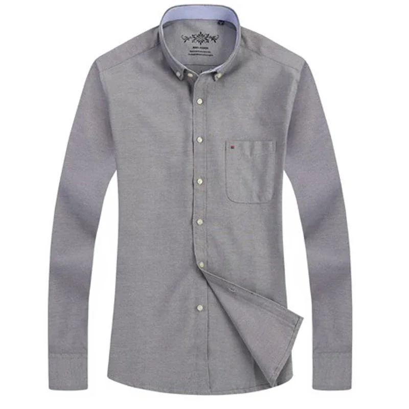 

Shirt Men Dress Shirt Fashion Long Sleeve Oxford Business Formal Regular Fit Office Formal Men's Clothing Blouses