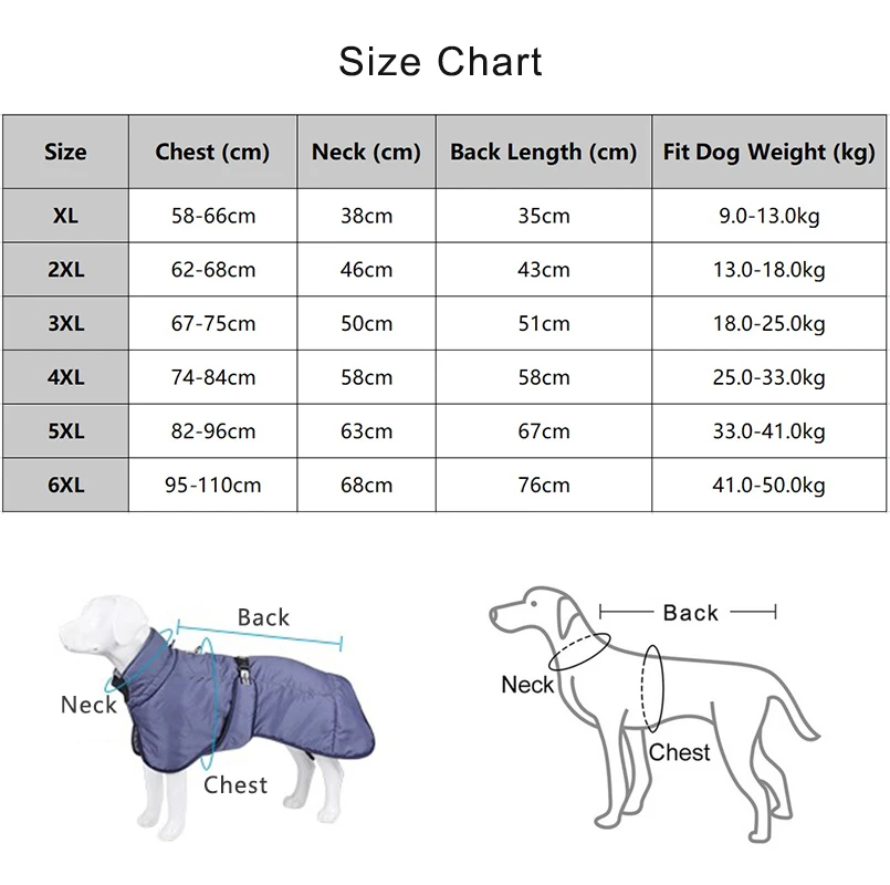 Clothes For Large Dogs Waterproof Big Dog Vest Jacket Winter Warm Thicken Pet Dog Coat French Bulldog Labrador Doberman Outfits