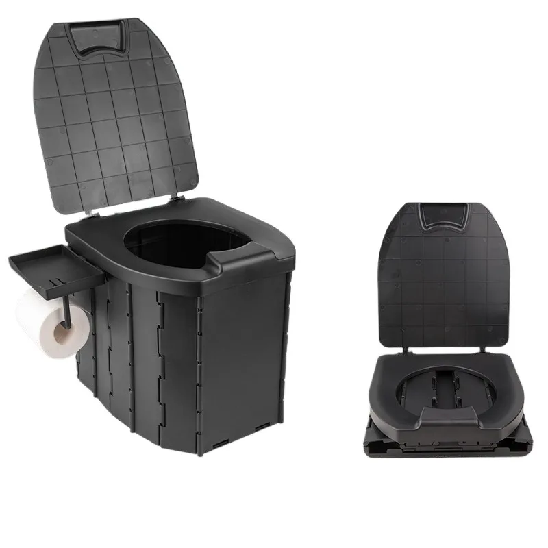 

Портативный туалет с выдвижной палаткой для конфиденциальности, туалет для кемпинга, компактный дорожный горшок для экстренной помощи в автомобиле и на открытом воздухе, складной комод с сумкой