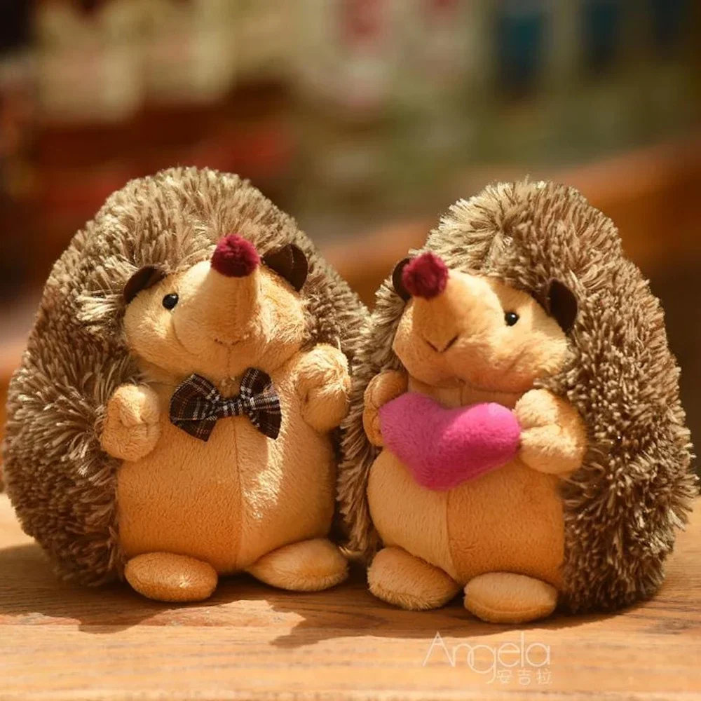 25cm Couple Hedgehog Doll Male Bow Female Cuddly Plush Toy Cute Doll Bed Pillow Sofa Decoration Child Birthday Wedding Gift