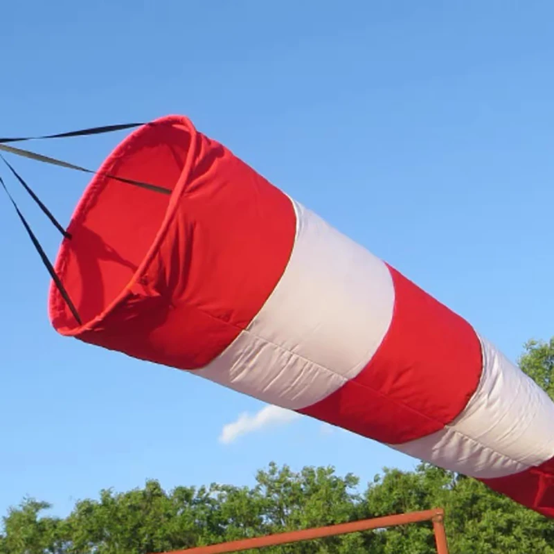 60/100cm Windsock Outdoor Wind Direction Measurement Belt Rip-stop Weather Vane for Airport Aviation Garden Farm