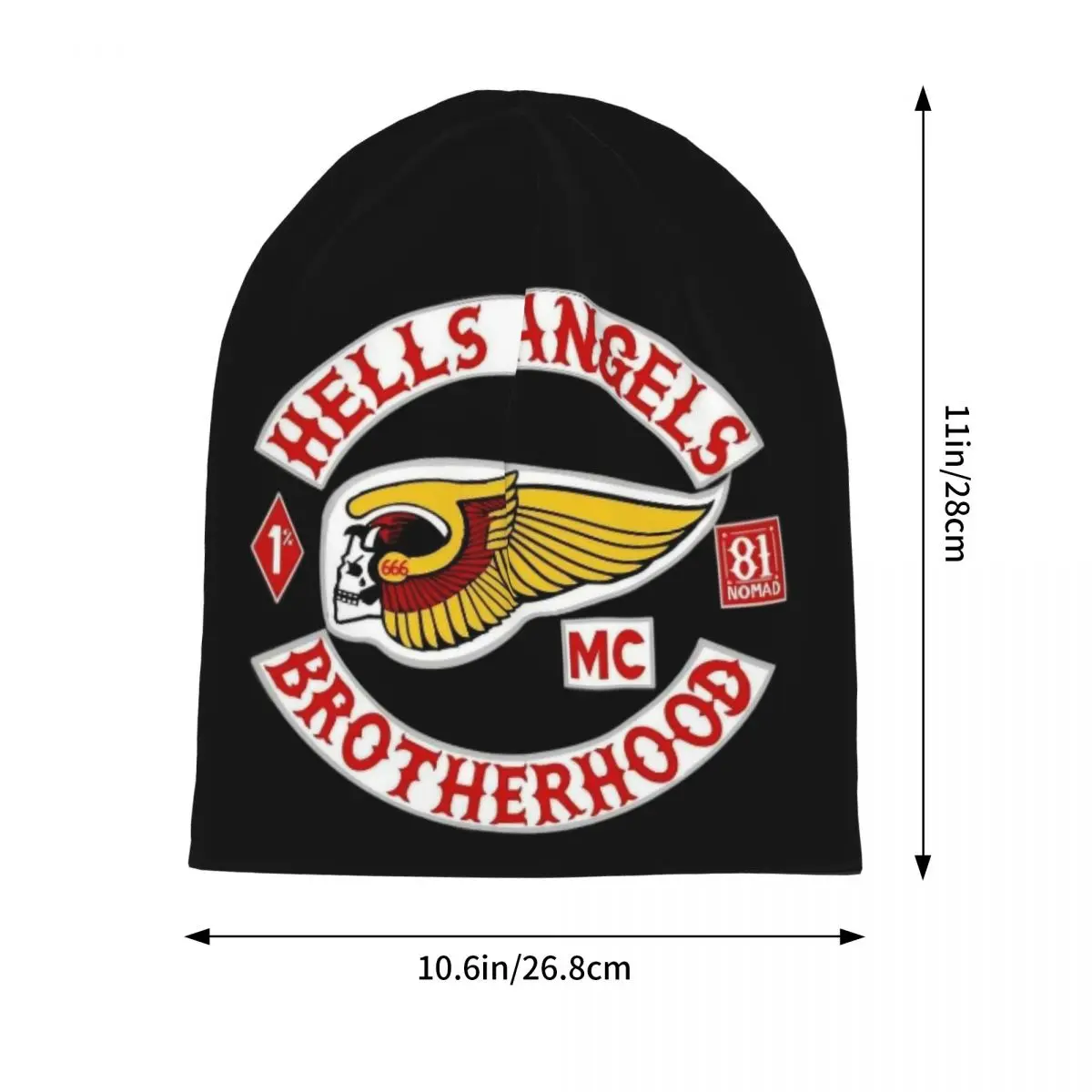 Hells Brotherhood Motorcycle Club Race Bonnet Hats Fashion Skullies Beanies Hats Angels for Men Women Warm Thermal Elastic Caps