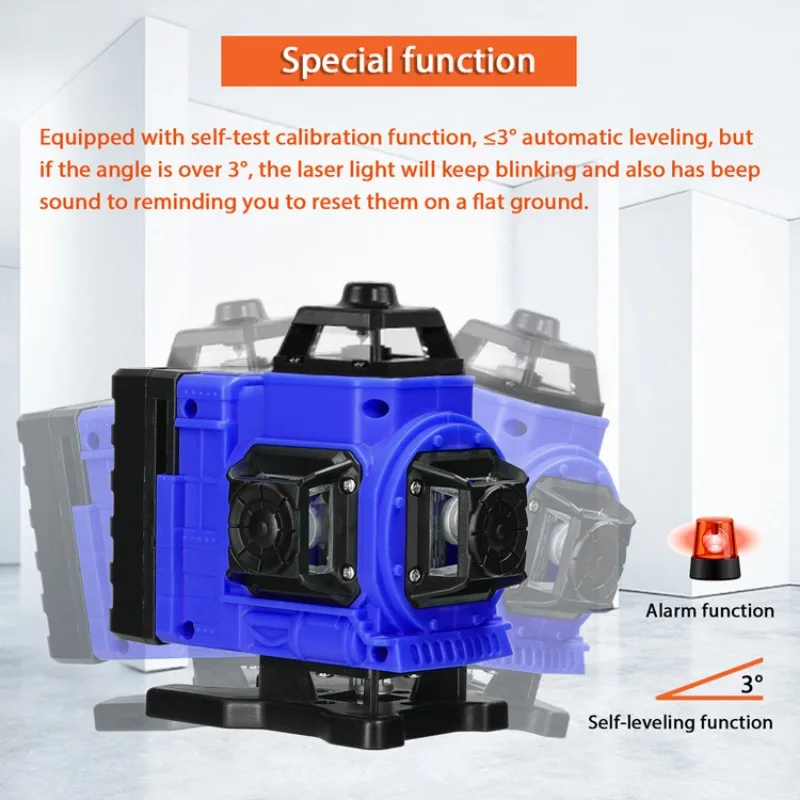 

4D Level 12 Line High-precision Laser Infrared Automatic Leveling Instrument for Wall Mounting High-quality Sturdy and Durable
