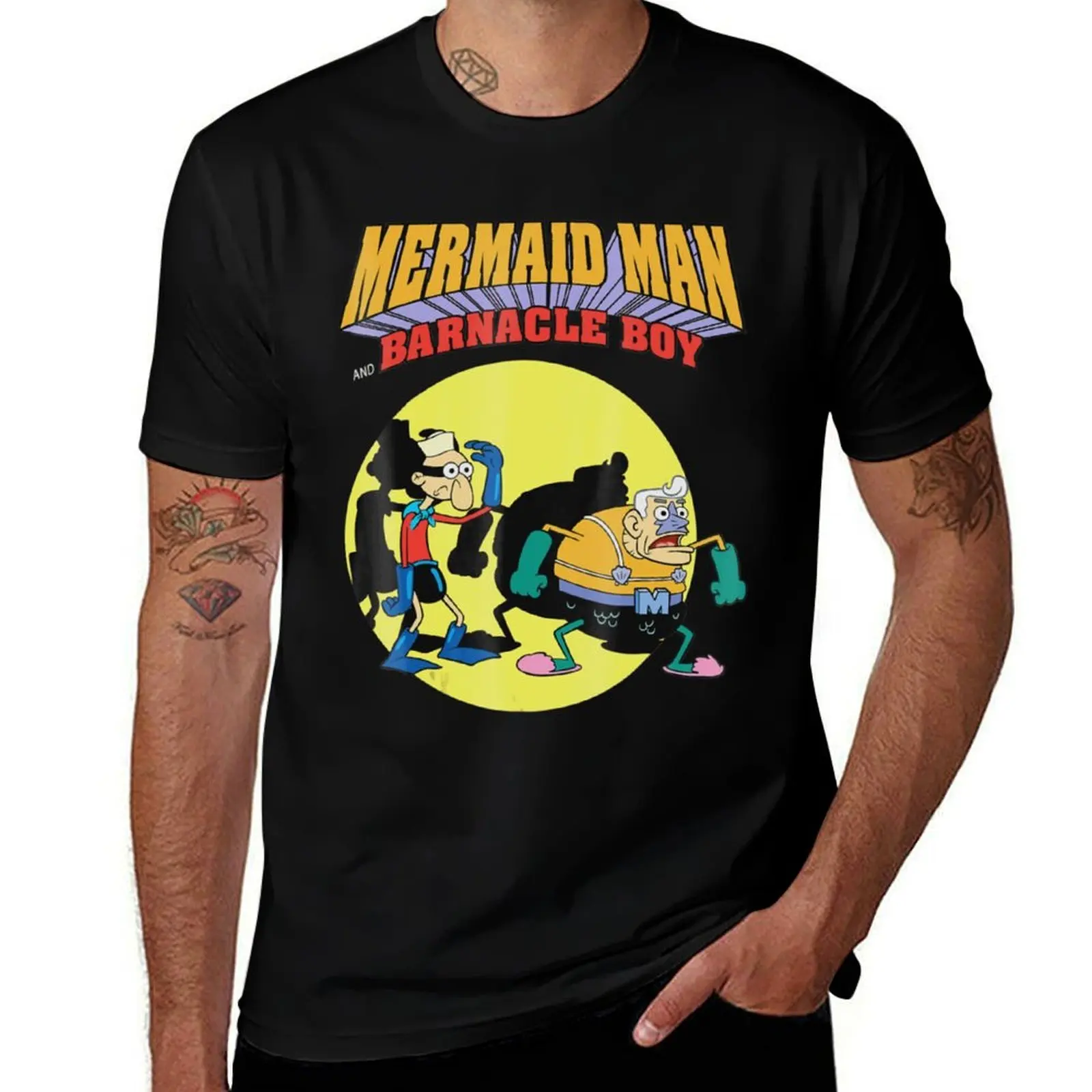 

Футболка «Русалка Man And Barnacle Boy», футболки для мужчин, комплект хлопковых футболок для мужчин, забавная футболка с рисунком