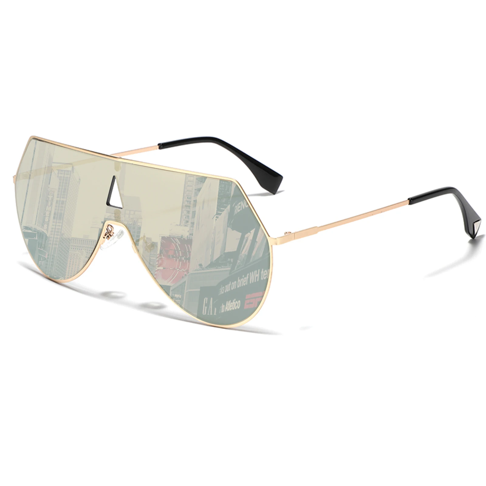 نظارات شمسية ريترو بايلوت للنساء والرجال بتصميم دائري كلاسيكي، عدسة مسطحة من قطعة واحدة للحماية من الأشعة فوق البنفسجية