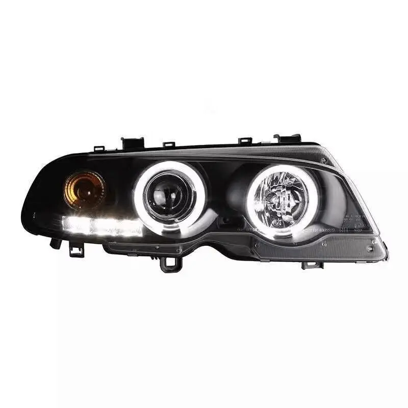 For E46 318i 323i 320i 325i 330i Head Lamp 4 Doors Angel Eyes Projector Lens 1998-2001 Year