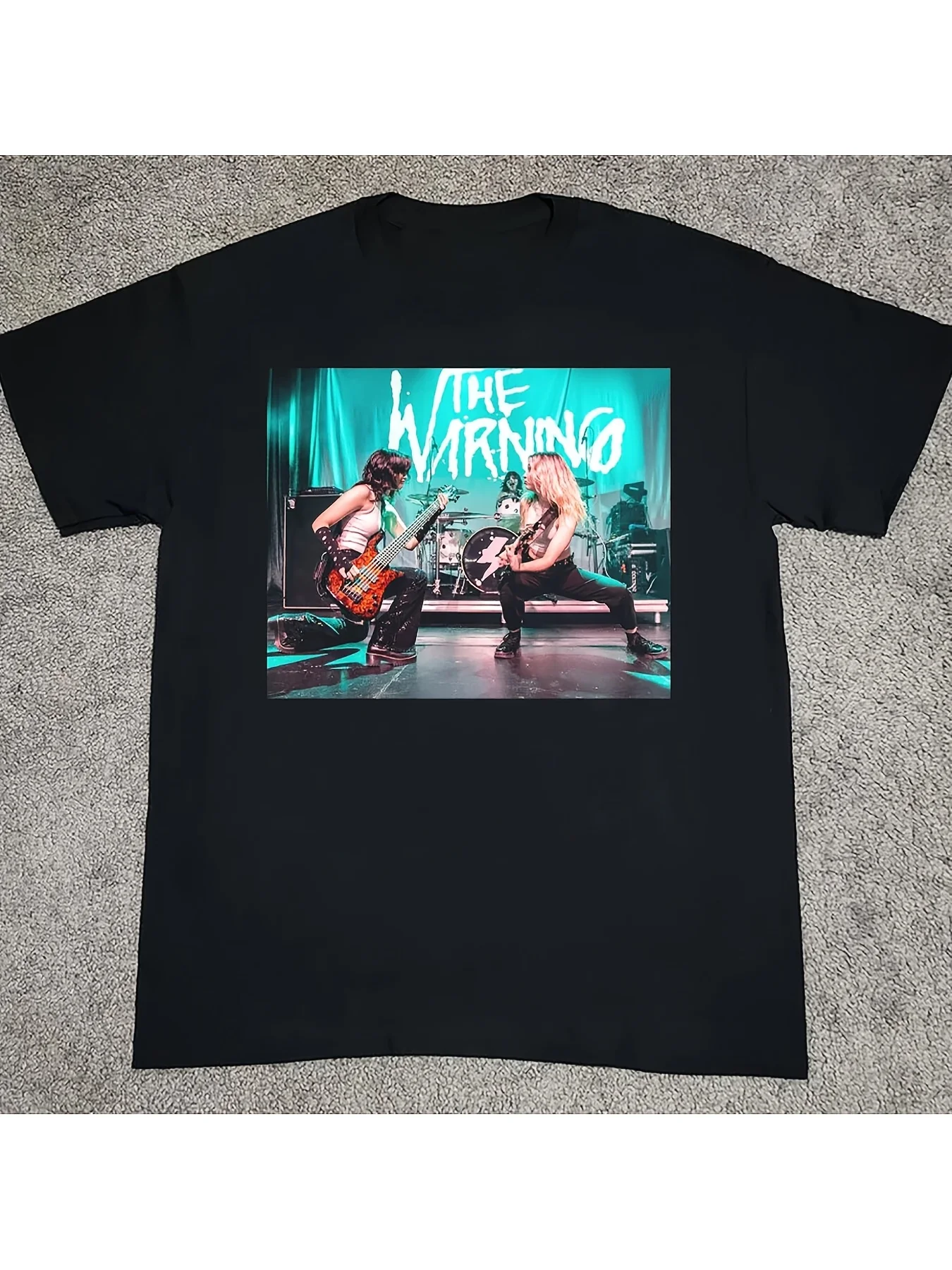 

Футболка The Warning Band 2025 Concert Tour — черная хлопковая футболка унисекс, 180 г, с яркой графикой для выступлений на сцене, саркастический хамо