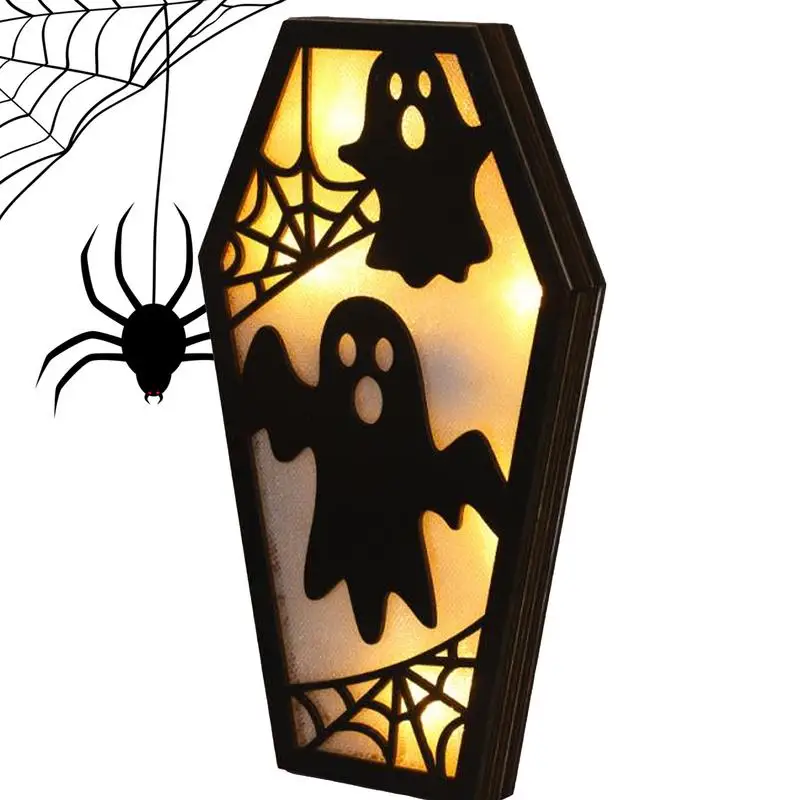 Halloween Night Light Halloween Night Light Haunted House Horror Props Coffin Shape Halloween Decorative Night Lights Spooky