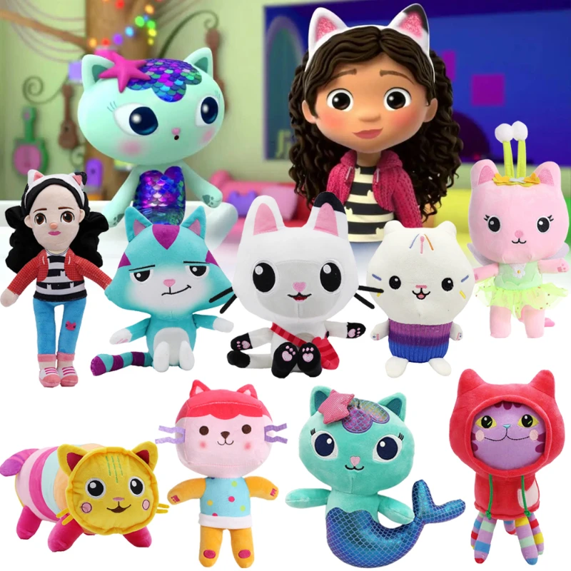 

Gabby's Dollhouse Plush Toys Mercat Cartoon Stuffed Animals Figure Smiling Cat Hug Gaby Girl Plushie Dolls Kids Christmas Gifts