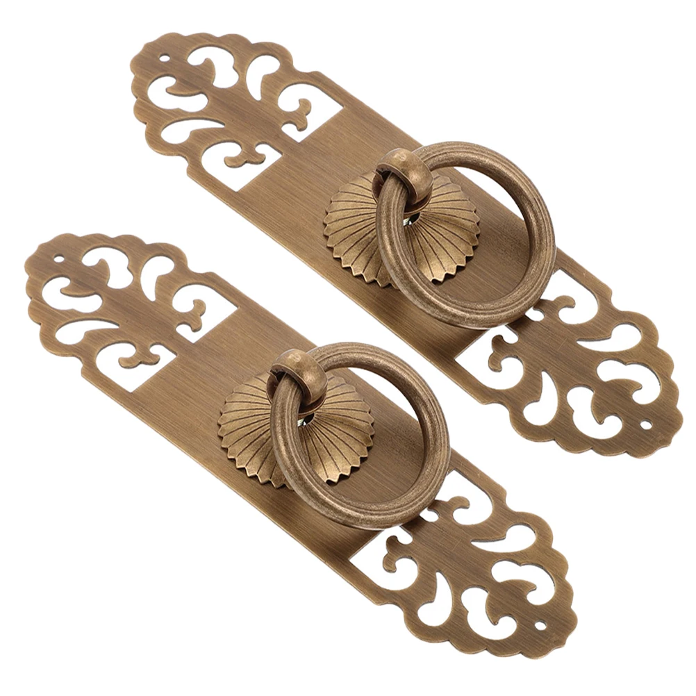 

2pcs Vintage Brass Cabinet Door Pulls Drawer Handles For Dresser Wardrobe Cupboard Rustic Bathroom Kitchen Closet Cabinet